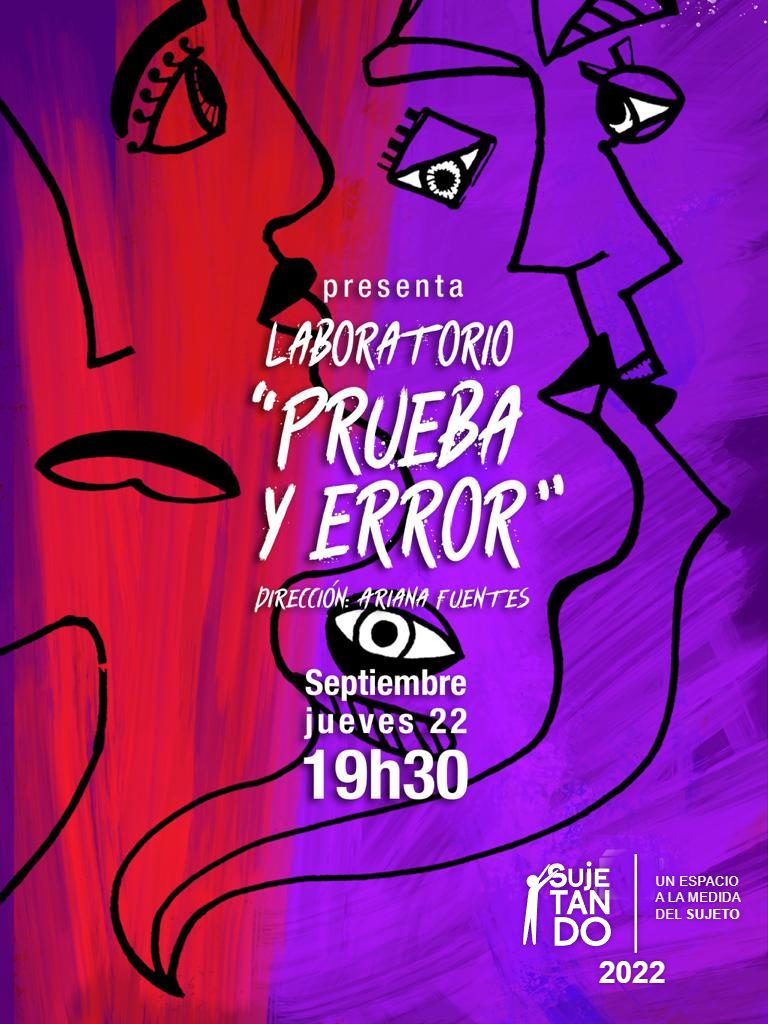 Afiche de la obra teatral Laboratorio Prueba y Error, 2022